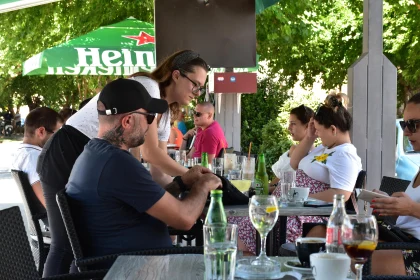 Social Gathering at an Outdoor Cafe