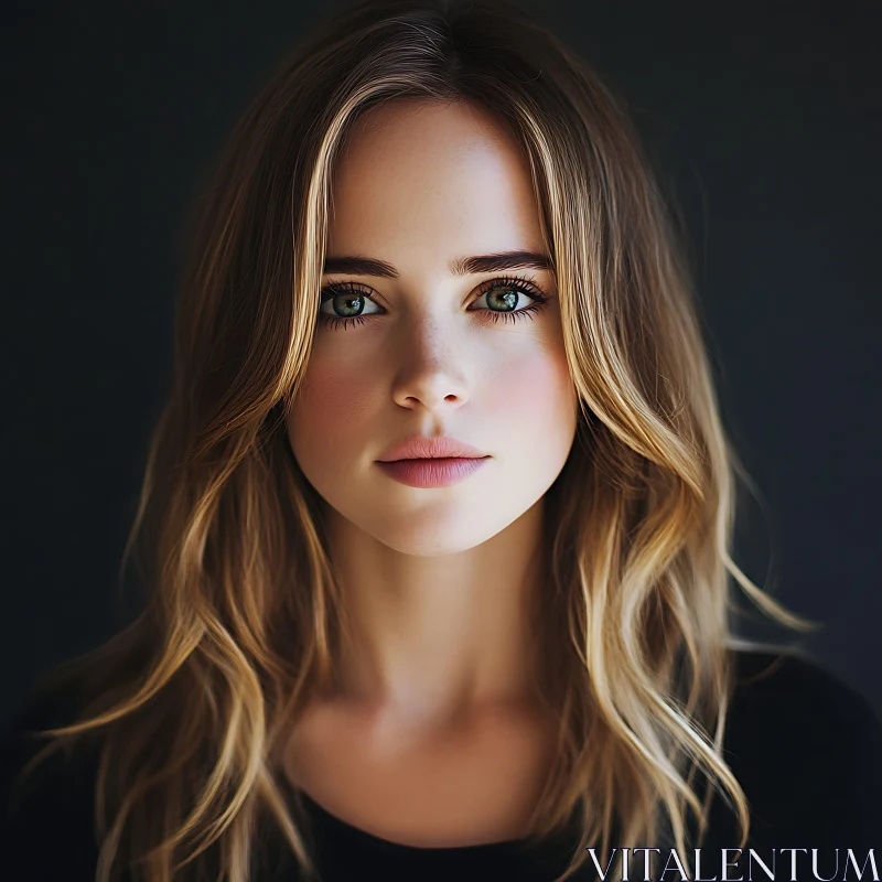 AI ART Serene Blonde Woman Portrait