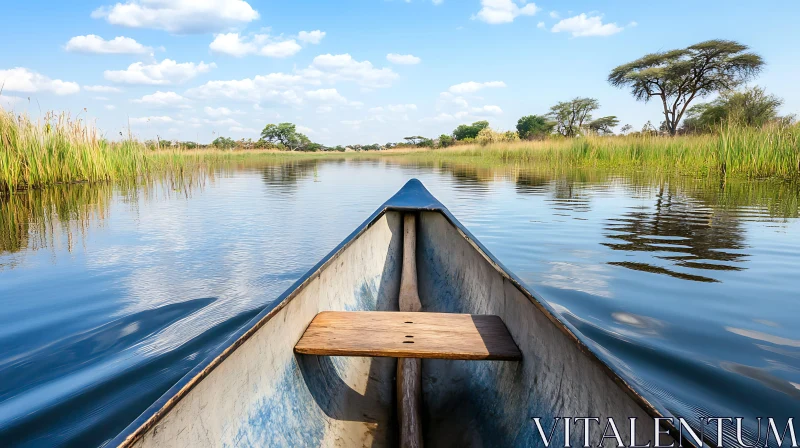 AI ART Peaceful Canoeing Experience in Natural Setting