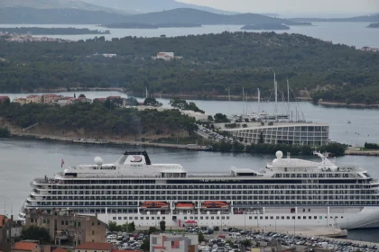 Harbor View with Cruise Ship and Islands