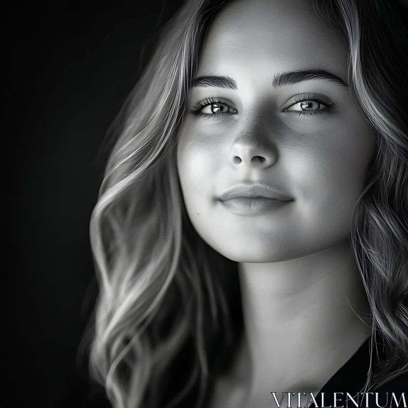 AI ART Monochrome Portrait of a Woman