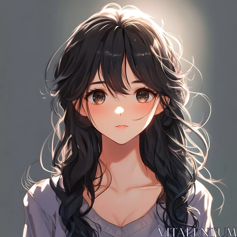 Anime Art - Beautiful Female Character Illustration AI Image