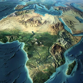 Detailed Landscape Map with Elevations