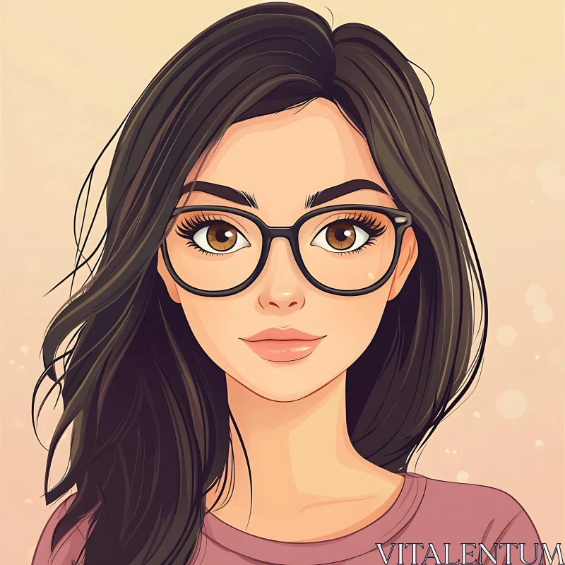 Anime Woman with Glasses