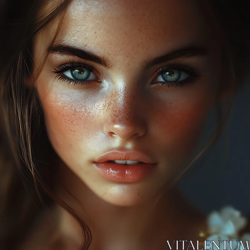 Close-up of a Beautiful Woman with Blue Eyes Close-up of a Beautiful Woman with Blue Eyes