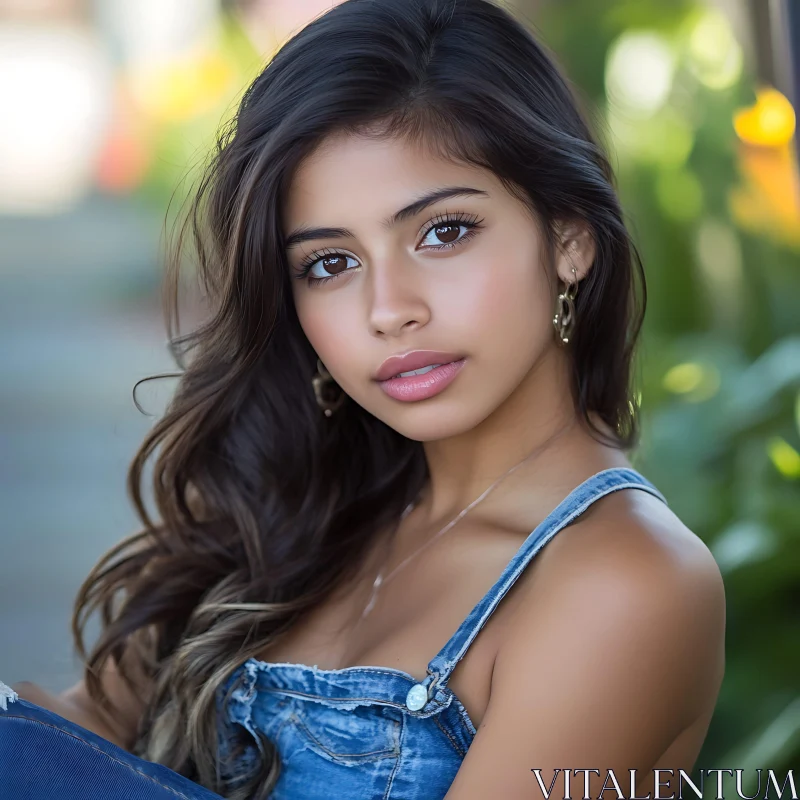 Young Woman in Serene Outdoor Setting