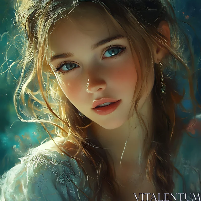 AI ART Mesmerizing Woman with Blue Eyes