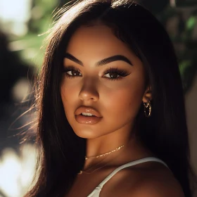 Elegant Woman Portrait in Sunlight