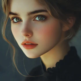 Close-Up Portrait of Woman with Soft Complexion
