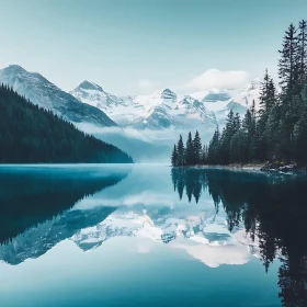 Snow-Capped Peaks and Reflective Tranquil Lake