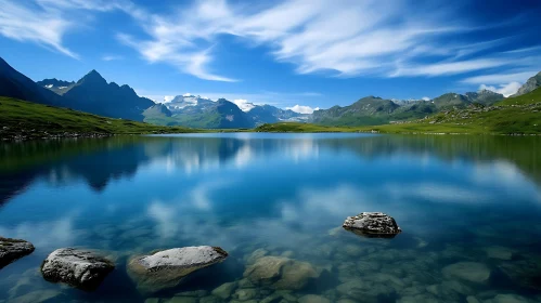 Tranquil Mountain Lake Scene
