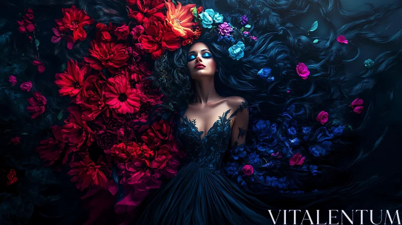Dreamy Portrait with Floral Surroundings Dreamy Portrait with Floral Surroundings