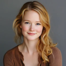 Woman with Blonde Hair and Subtle Smile
