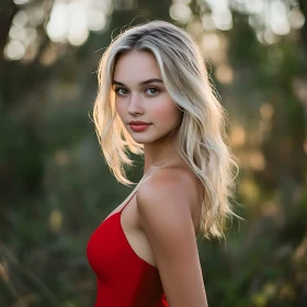 Blonde Woman Nature Portrait