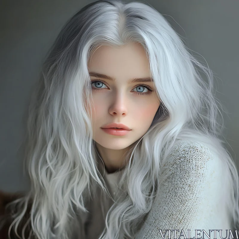 Serene Silver-Blonde Beauty