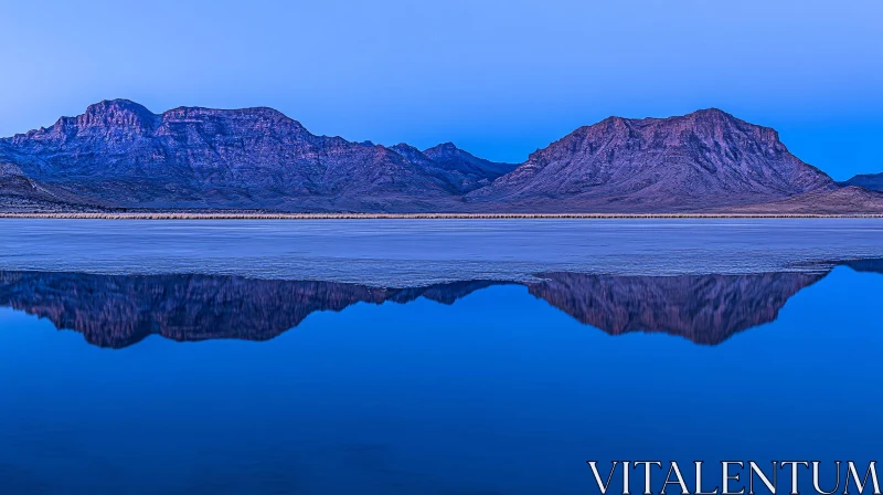 Peaceful Mountain Scene with Perfect Reflections AI Image