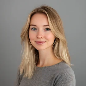 Gentle Smiling Portrait of a Blonde Woman