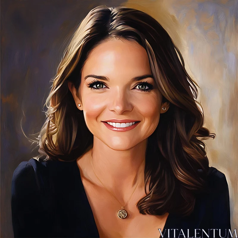 AI ART Artistic Woman Portrait with Gentle Smile