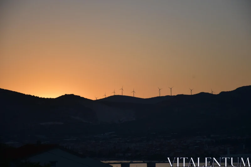 PHOTO Sunset Horizon with Wind Farm