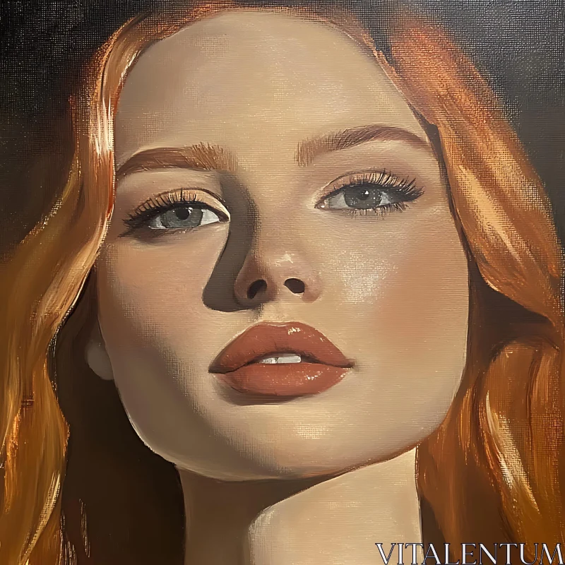 AI ART Red-Haired Woman Portrait Art