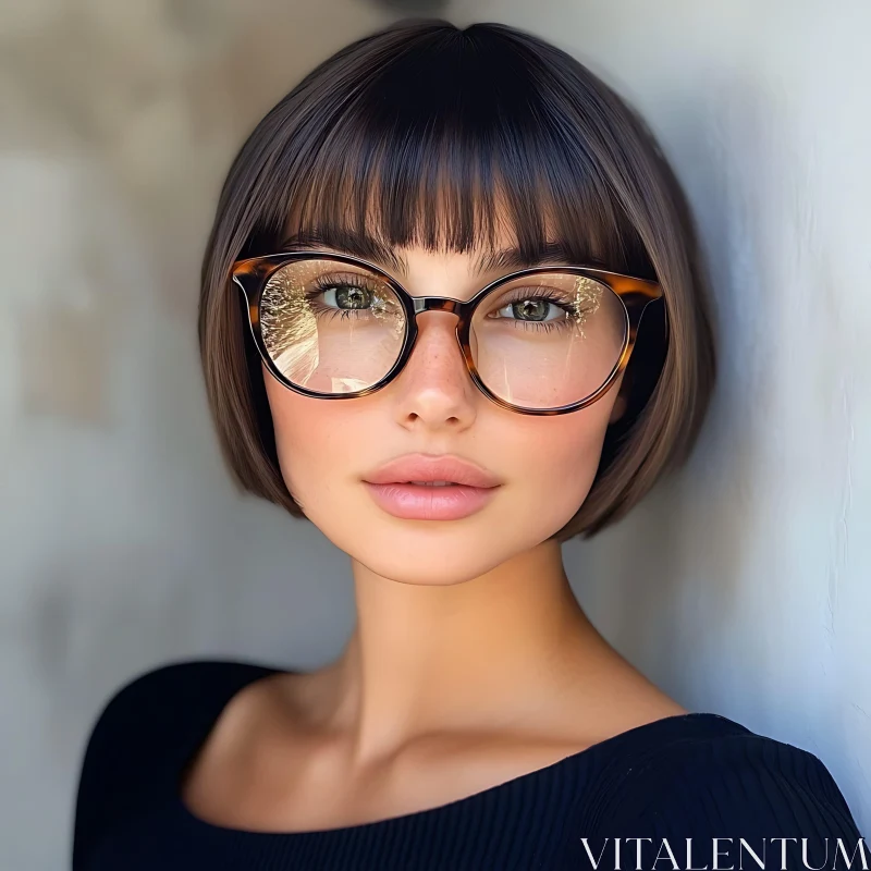 AI ART Sophisticated Portrait of a Woman in Glasses