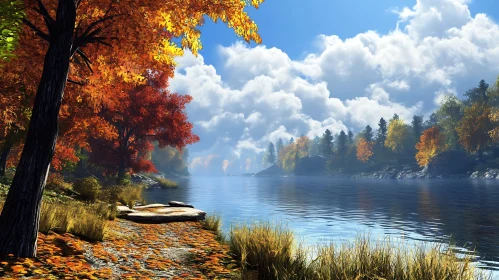 Peaceful Autumn Lake