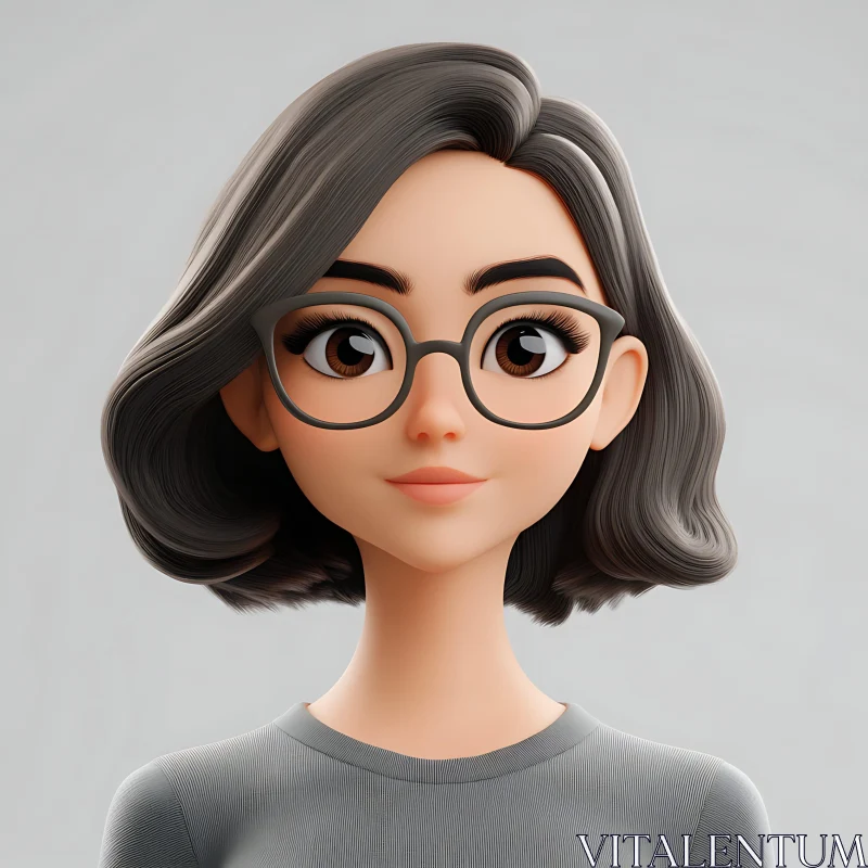 Stylish Animated Female Character AI Image