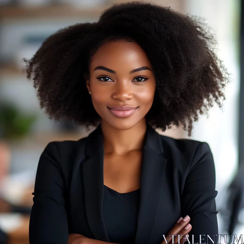 Confident Woman Portrait in Office AI Image