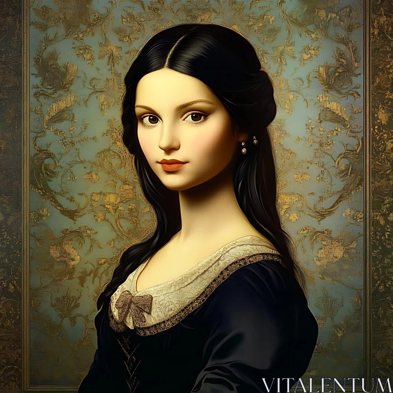 Timeless Elegance: Classical Woman Portrait AI Image