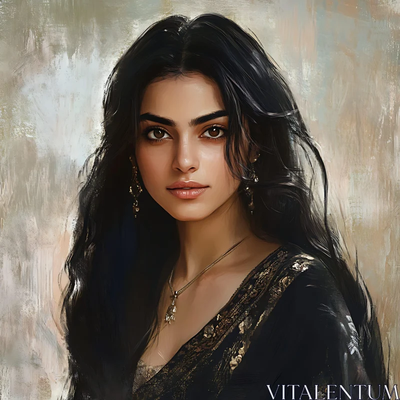 Graceful Female Portrait Artwork AI Image