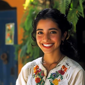 Traditional Portrait of a Smiling Woman