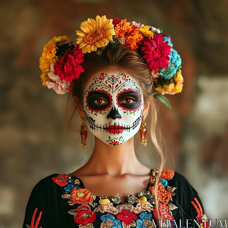 Vibrant Dia de los Muertos Celebration AI Image