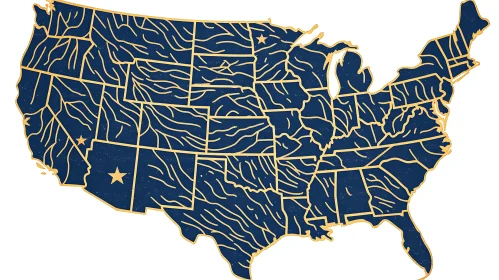 Artistic Map of USA