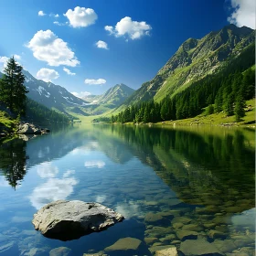 Serene Mountain Lake Landscape