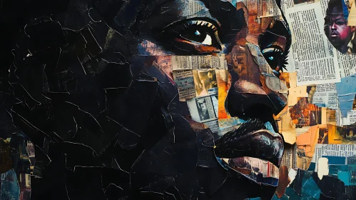 Expressive Mixed Media Collage Portrait