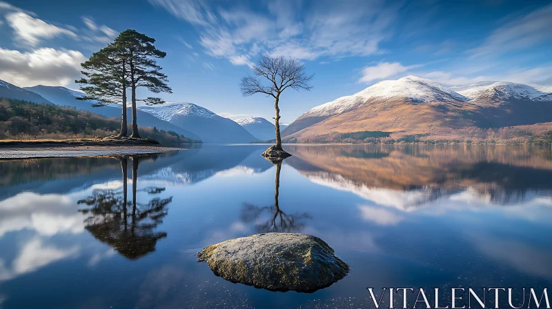 Peaceful Lake Landscape with Reflections Peaceful Lake Landscape with Reflections