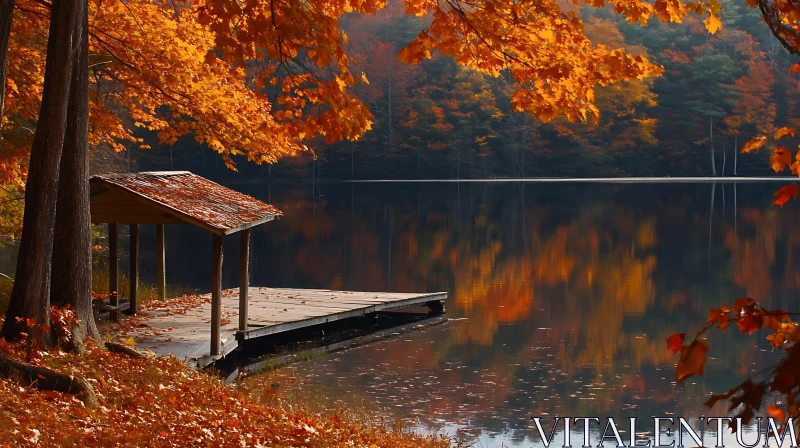 Peaceful Autumn Dock Side Scene