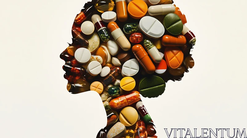 Pharmaceutical Human Silhouette Artwork AI Image