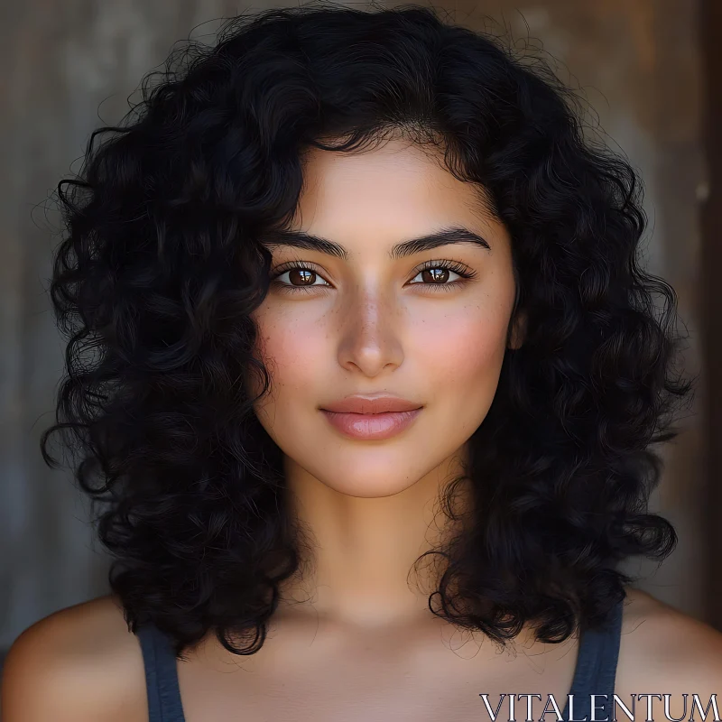 Curly Haired Woman Portrait