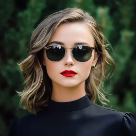 Stylish Woman Portrait with Sunglasses