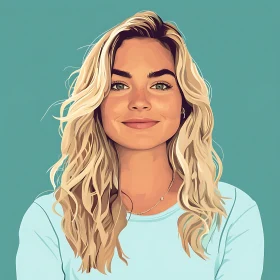 Blonde Woman Portrait Digital Art
