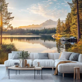 Peaceful Interior with Nature Backdrop