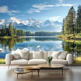 Peaceful Living Room with Nature Wall Decor