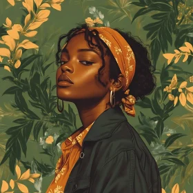 Confident Woman with Orange Headscarf