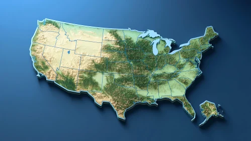 USA Topographic Relief Map