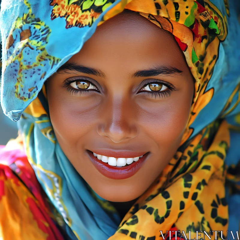 Colorful Woman Portrait AI Image