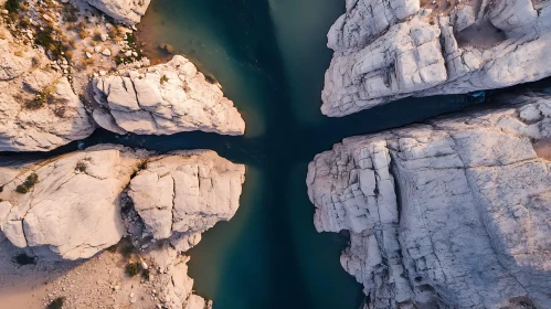 Aerial Landscape of Canyon and Rocks