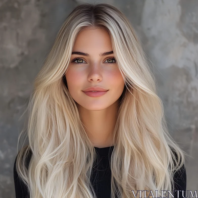 AI ART Blonde Woman with a Gentle Smile