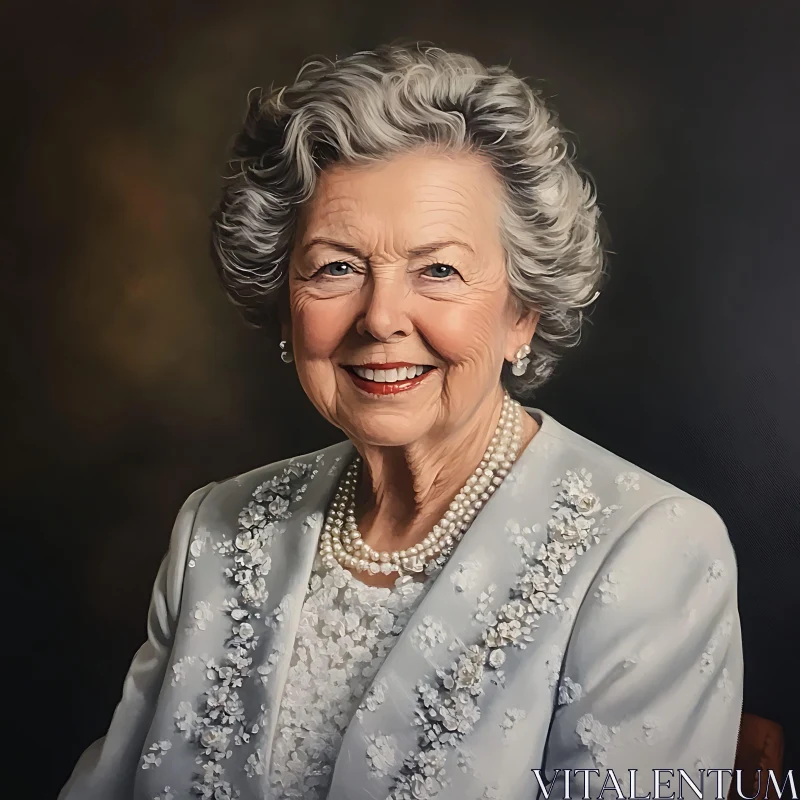 Graceful Elderly Woman in Formal Attire AI Image