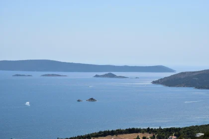 Calm Blue Sea with Distant Islands